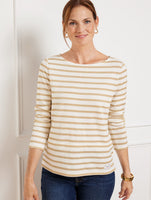 Authentic Talbots Tee - Metallic Fleur Stripe