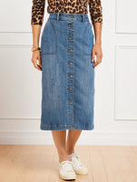Denim Midi Skirt - Tidal Wash