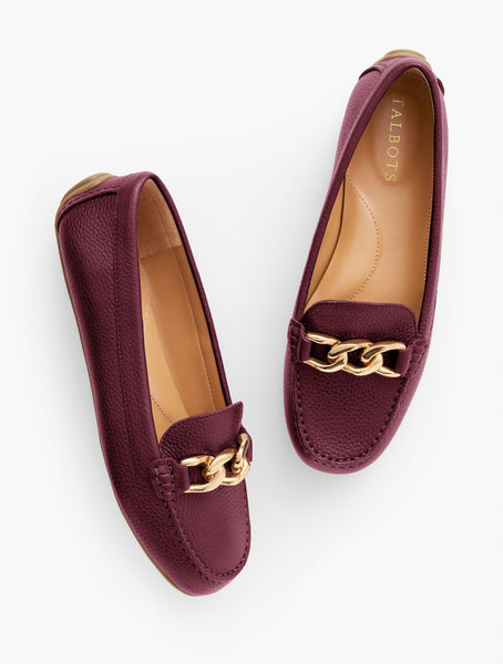 Everson Leather Chain Driving Moccasins