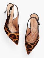 Erica Slingback Pumps - Leopard Calf Hair