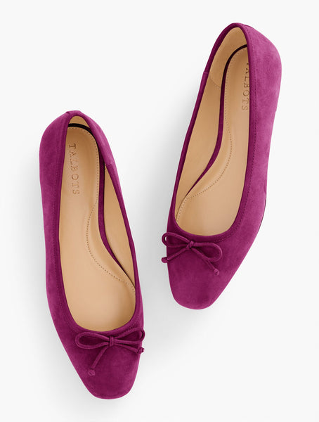 Tinsley Bow Suede Ballet Flats