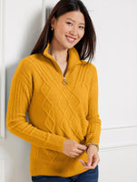 Cable Knit Half Zip Sweater