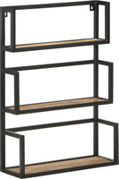 Wall Shelf 23.6"x7.9"x33.5" Rough Mango Wood Black