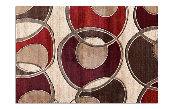Beige & Red Loops 5' x 7'6" Rug