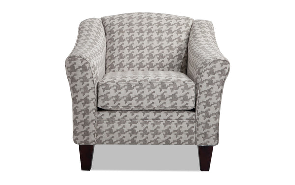 Cottage Chic Gray Houndstooth Accent Chair