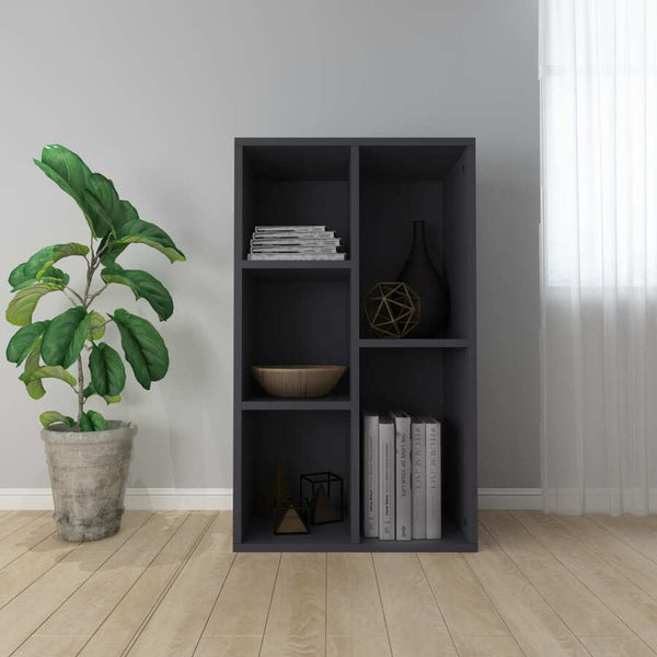 Book Cabinet/Sideboard Gray 19.7" W x9.8" D x31.5" H Chipboard Gray