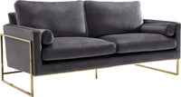 Mila Velvet Sofa Gray