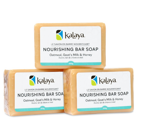 Kalaya Nourishing bar Soap trio with Oatmeal, Goat's Milk & Honey