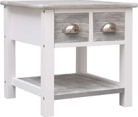 Side Table Gray 15.7"x15.7"x15.7" Paulownia Wood