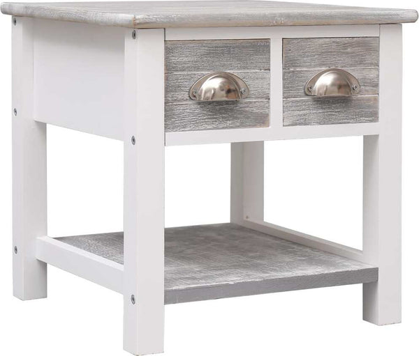 Side Table Gray 15.7"x15.7"x15.7" Paulownia Wood