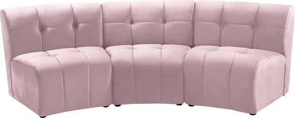 Limitless 40" Pink Velvet 3pc. Modular Sectional