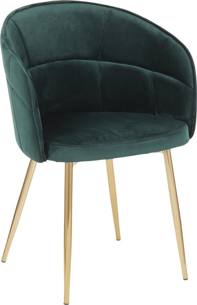 Lindsey Chair 32" Gold Metal & Green Velvet
