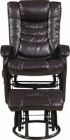 Upholstered Glider Recliner With Ottoman Brown