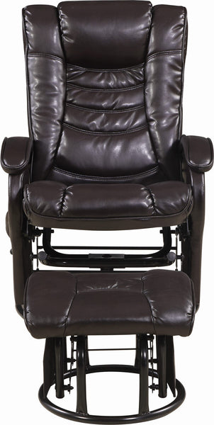 Upholstered Glider Recliner With Ottoman Brown