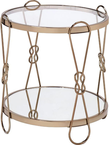 Zekera End Table Champagne & Mirrored