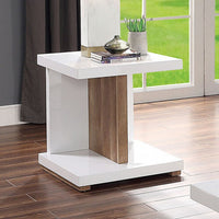 Moa End Table White & Natural
