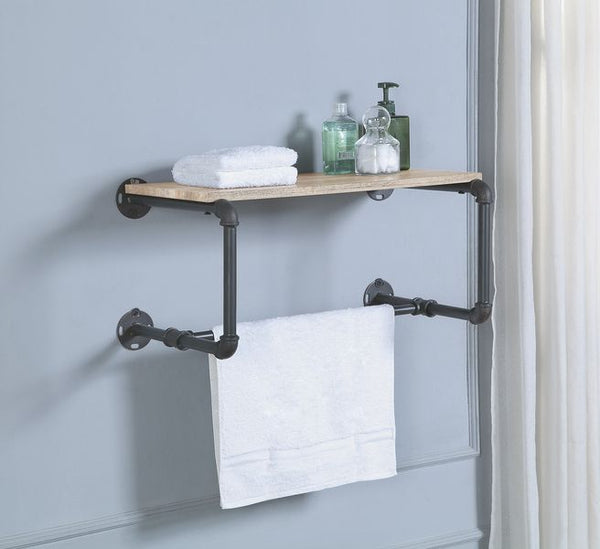 Brantley Wall Shelf Oak & Sandy Gray Finish