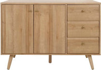 Gordon KD Sideboard 3 Drawers + 2 Doors Natural Oak