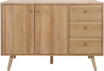 Gordon KD Sideboard 3 Drawers + 2 Doors Natural Oak