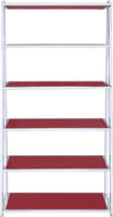 Coleen Bookshelf Red High Gloss & Chrome