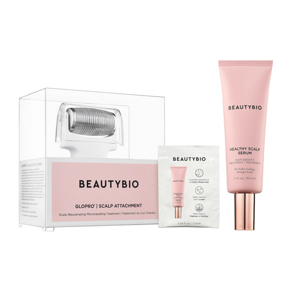BeautyBio GloPro Scalp Attachment in White + Scalp Serum