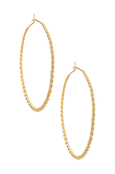 Temple of Sun Carmella Twisted Hoop Earrings