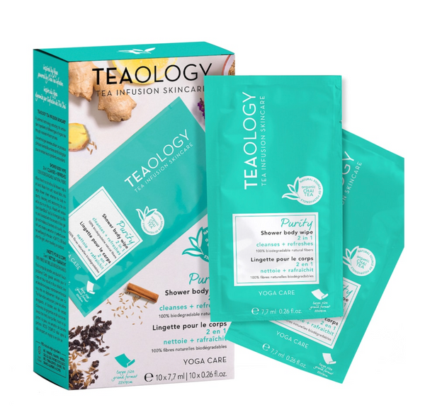 Teaology Yoga Care Purity Shower Body Wipes 10-Pack