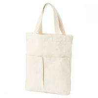 Cotton Vertical Tote Bag Raw White