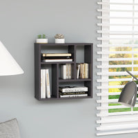 Wall Shelf High Gloss Gray 17.7"x6.2"x17.7" Chipboard Gray