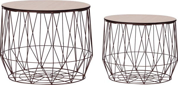 Coffee Table 2 pcs Copper