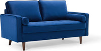 Valour Performance Velvet Loveseat Navy