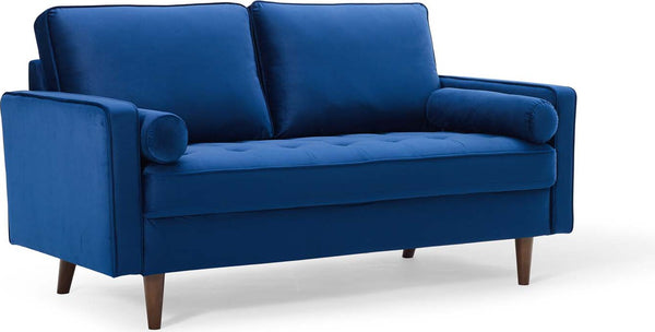 Valour Performance Velvet Loveseat Navy
