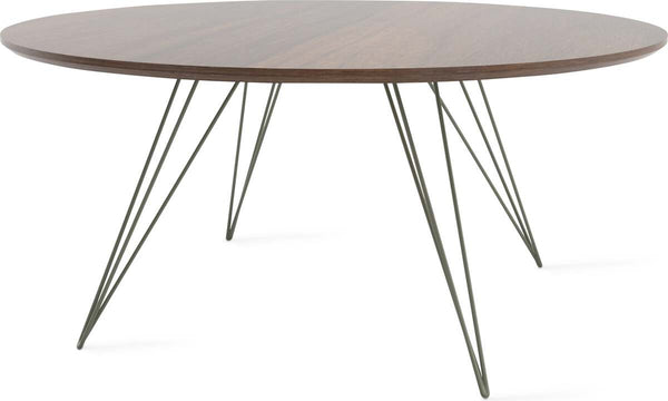 Williams Coffee Table Small Circle Prairie Green & Walnut