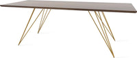 Williams Coffee Table Thin Rectangle Mustard & Walnut