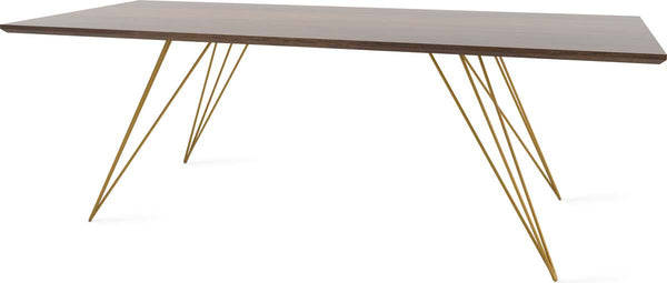 Williams Coffee Table Thin Rectangle Mustard & Walnut
