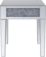 Noralie 24H" End Table Mirrored & Faux Diamonds
