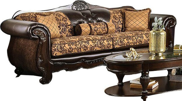 Quirino Sofa Tan & Dark Brown