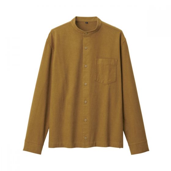 Organic Cotton Flannel Stand Collar Shirt